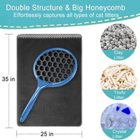 mengbu 35 x 25 inch large cat litter trapping mat with honeycomb layers - view 2