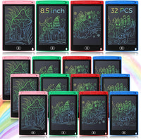 Zhehao LCD writing tablets for kids, 32 colorful 8.5 inch erasable doodle boards