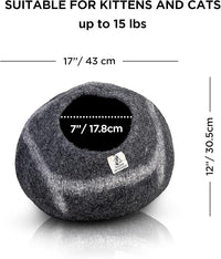 Luxurious Eco-Friendly Merino Wool Cat Cave Bed - Foldable Hideaway Pod for Indoor Cats - Premium Felt Kitten Beds - Covered Cat House for Ultimate Cozy Comfort by Woolygon