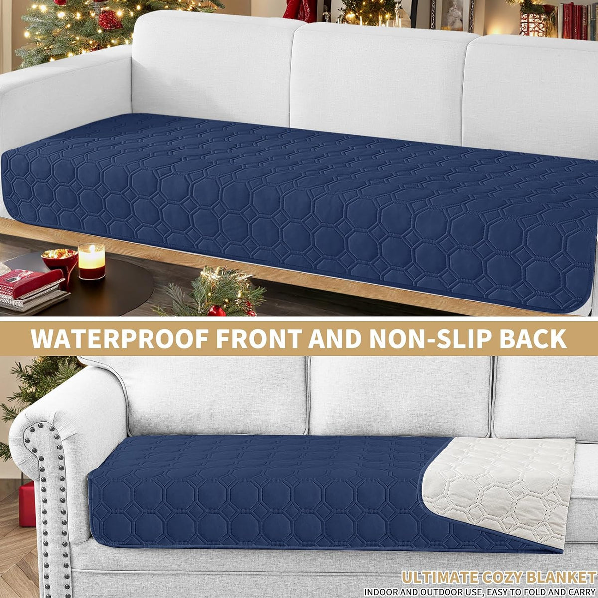 ZNSAYOTX Ultimate Cozy Blankets 100% Waterproof Sofa Mat Blanket - Navy Blue / 30x70 Inch - image 2
