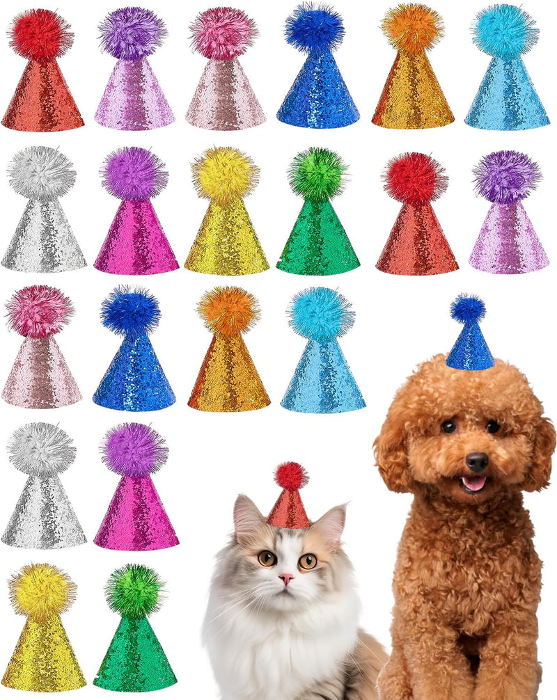 PET SHOW 10 Pack Mini Small Dog Party Hats – Essentials for Dogs - 20pcs Mini Hats