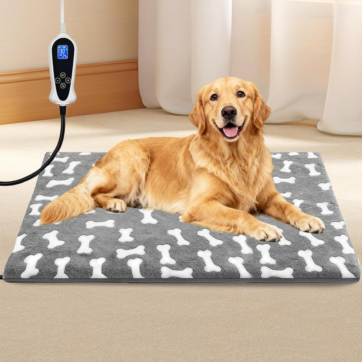 Large Dog Heating Pad 34×21in Obtained MET&UL Dual Certification-Gray – Essentials for Dogs - Gray / 47x30 in - image 2
