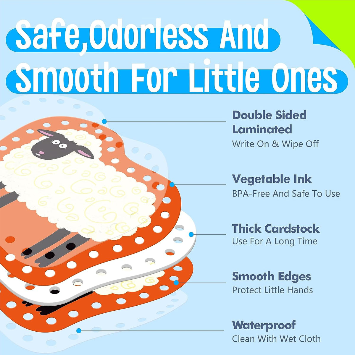 SpriteGru 9 Pieces Kids Lacing Cards - Farm Themed-A - image 3