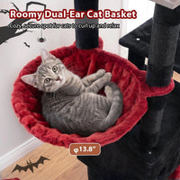 Maine Coon Cat Tree, Heavy Duty Cat Tower for 20 lbs+, GCT033G – Essentials for Cats - 60 inches / Black and red - image 4