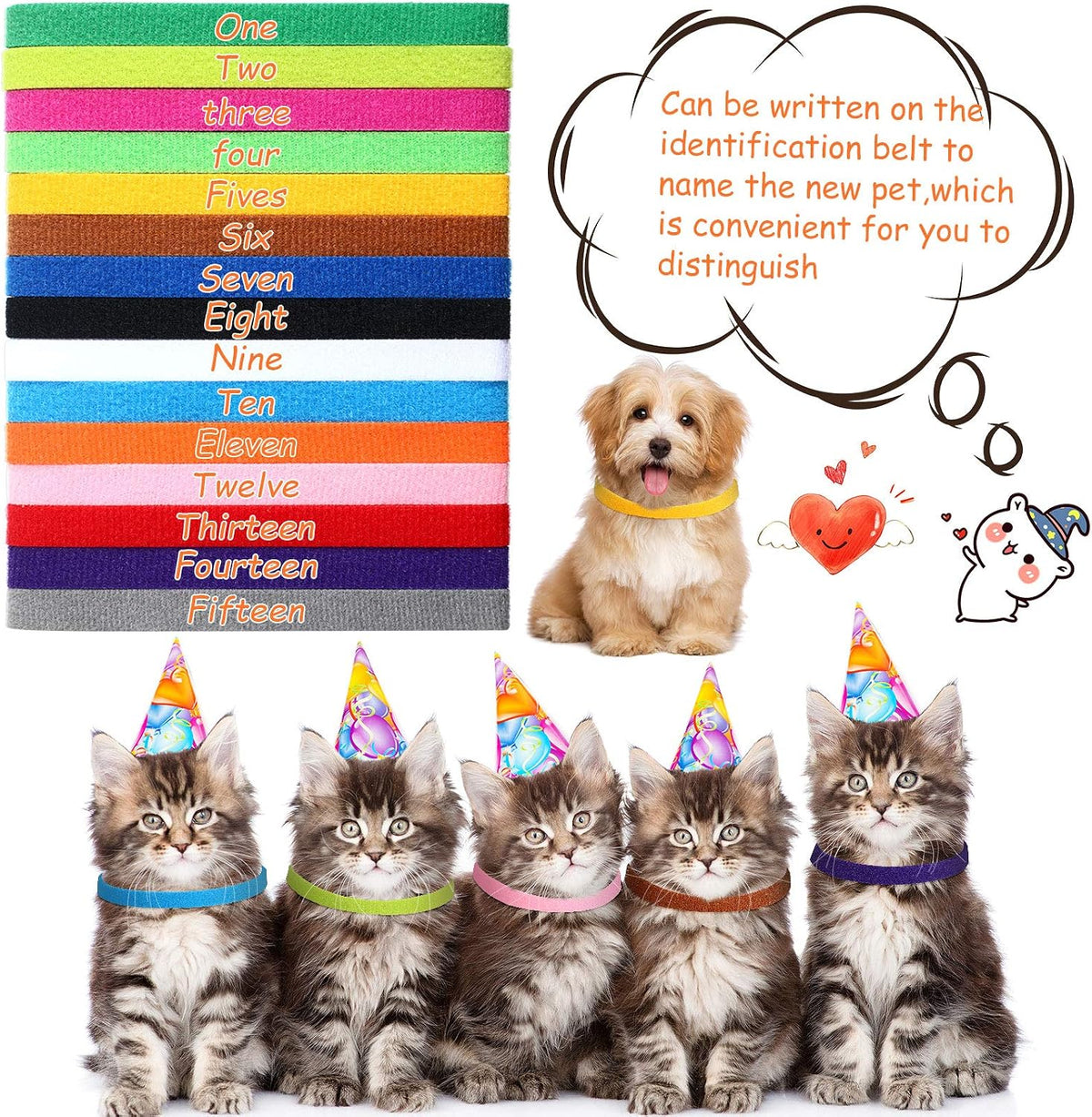 Weewooday 45 Pieces Newborn Whelping Collars Puppy Kitten - 45 - image 4