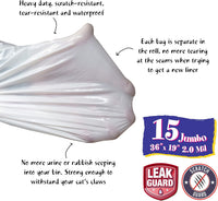 15 Count Fresh Kitty Litter Box Liners Super Thick, Durable - White/Pink / 15 Count (Pack of 3) - image 3