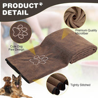 Chumia 4 Pcs Dog Towels for Drying - 16 x 32 Inch / Brown - image 3