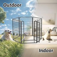 Dog Playpen, Outdoor Dog Fence, 6 Panels, 40" H Dog Pen for Large/Medium/Small Dogs, Heavy Duty Metal Pet Fence with Gate, Portable Dog Fence for RV Camping and Yard (Black)