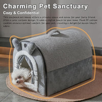 Small Dog House Indoor, Cat House with Door Curtain Design - Medium(19"*13.4"*13.4") - image 3