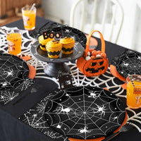 Gistome 96-piece Halloween spider web tableware set with plates, napkins and forks - view 24