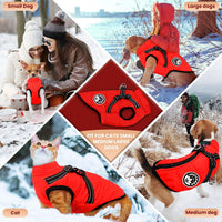 Winter Dog Coat with Harness Built in Waterproof Dog Jackets Warm Pet - Red / L(Suggest 8-11 lbs) - image 4