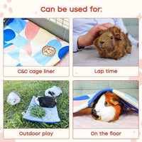 GuineaDad Premium Liner – Fleece Guinea Pig Cage Liner – 2 Pack - Ultra-Plush Reusable Fleece Bedding with Waterproof Bottom – Extra Absorbent Liner for 2x1 C&C Cage (Blush)