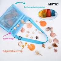 MUYIZI Mesh Beach Bag for Shells Collecting 3 Pack - multicolored - image 2