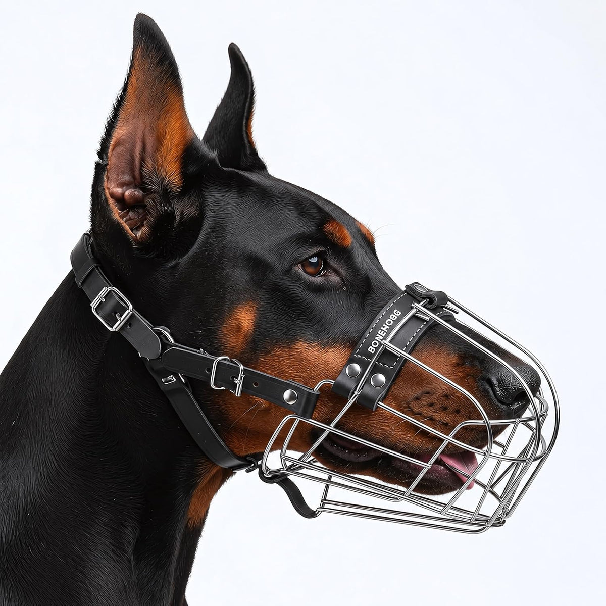 Stainless Steel Wire Basket Dog Muzzle for Husky – Essentials for Dogs - Stainless Steel / Dobermann