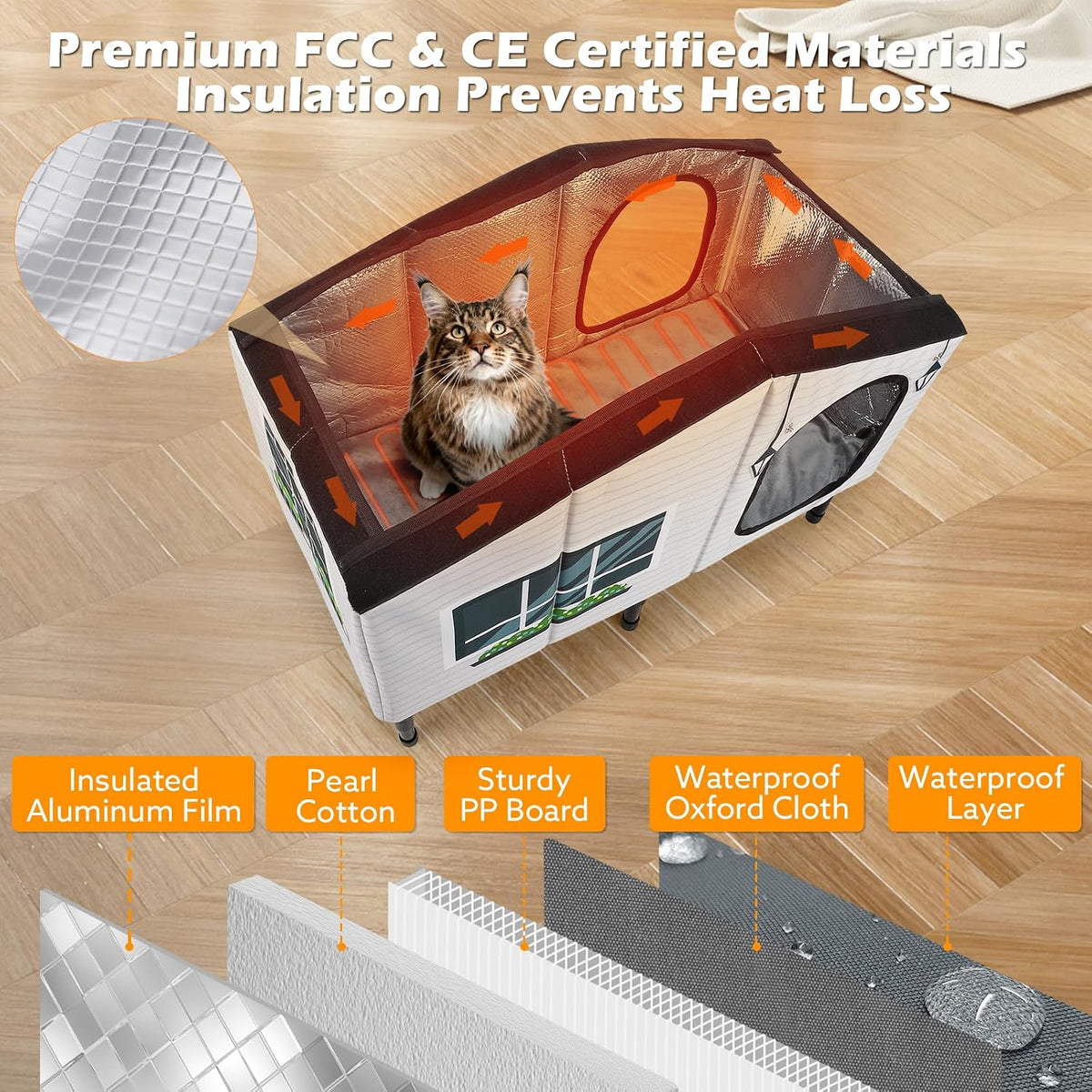 Heated Outdoor Cat House Weatherproof - 20 x 17 x 19.9 - image 2