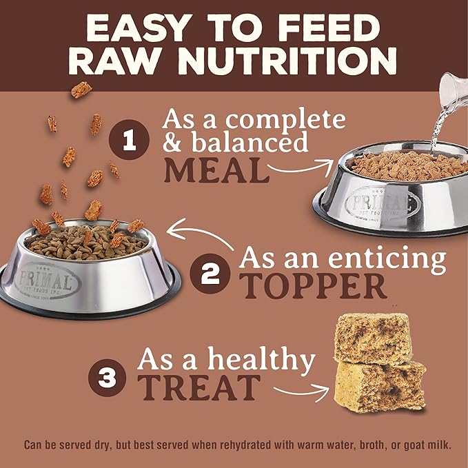 Primal Freeze Dried Raw Dog Food Nuggets, Pork, Complete & Balanced Meal, Also Use as Topper or Treat, Premium, Healthy, Grain Free, High Protein Raw Dog Food, 14 oz (Pack of 4)