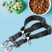 SunGrow Elastic Nylon Dog Seat Belt, 24”, 36” - Black Elastic - 2-Pack - image 4
