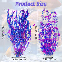 23" Tall Aquarium Plastic Plants - Purple（style C） - image 2