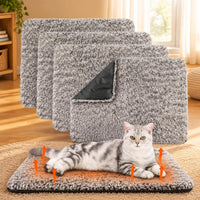 Drydiet 4 Pack Self Warming Cat Mat for Pets - 16 x 20 Inch / Gray / Solid