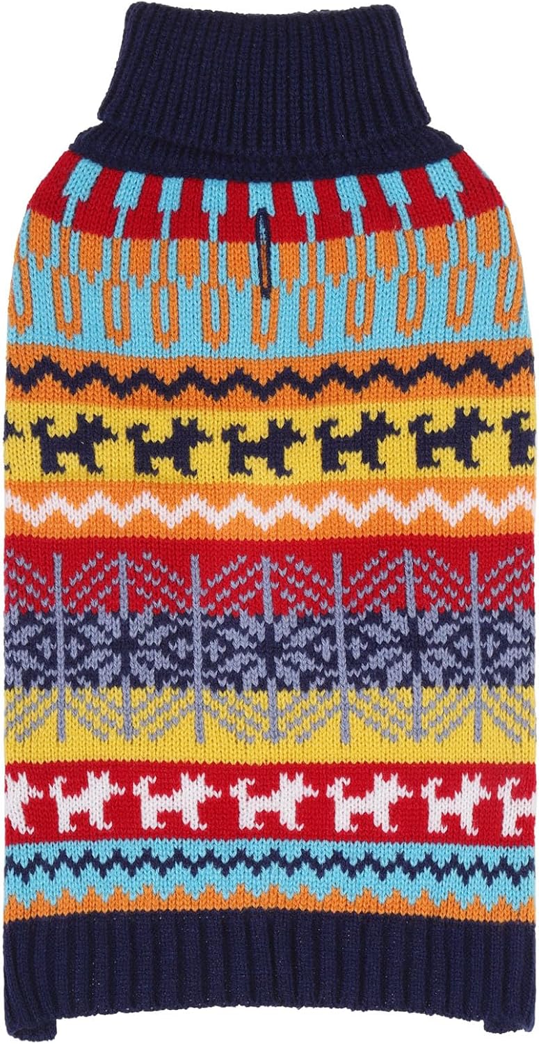 Dog Sweater - Winter Coat Apparel Clothes with Colorful Stripes for Cold Weather – Essentials for Dogs - Medium/Large / Multi-colored