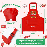 R HORSE Kid Apron and Chef Hat Set - Red Cookie Baking - image 3