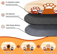 Cat Food Mat Small, 20''x12'' Absorbent Cat Feeding Mat - 24''x16'' / Beige Paw - image 2