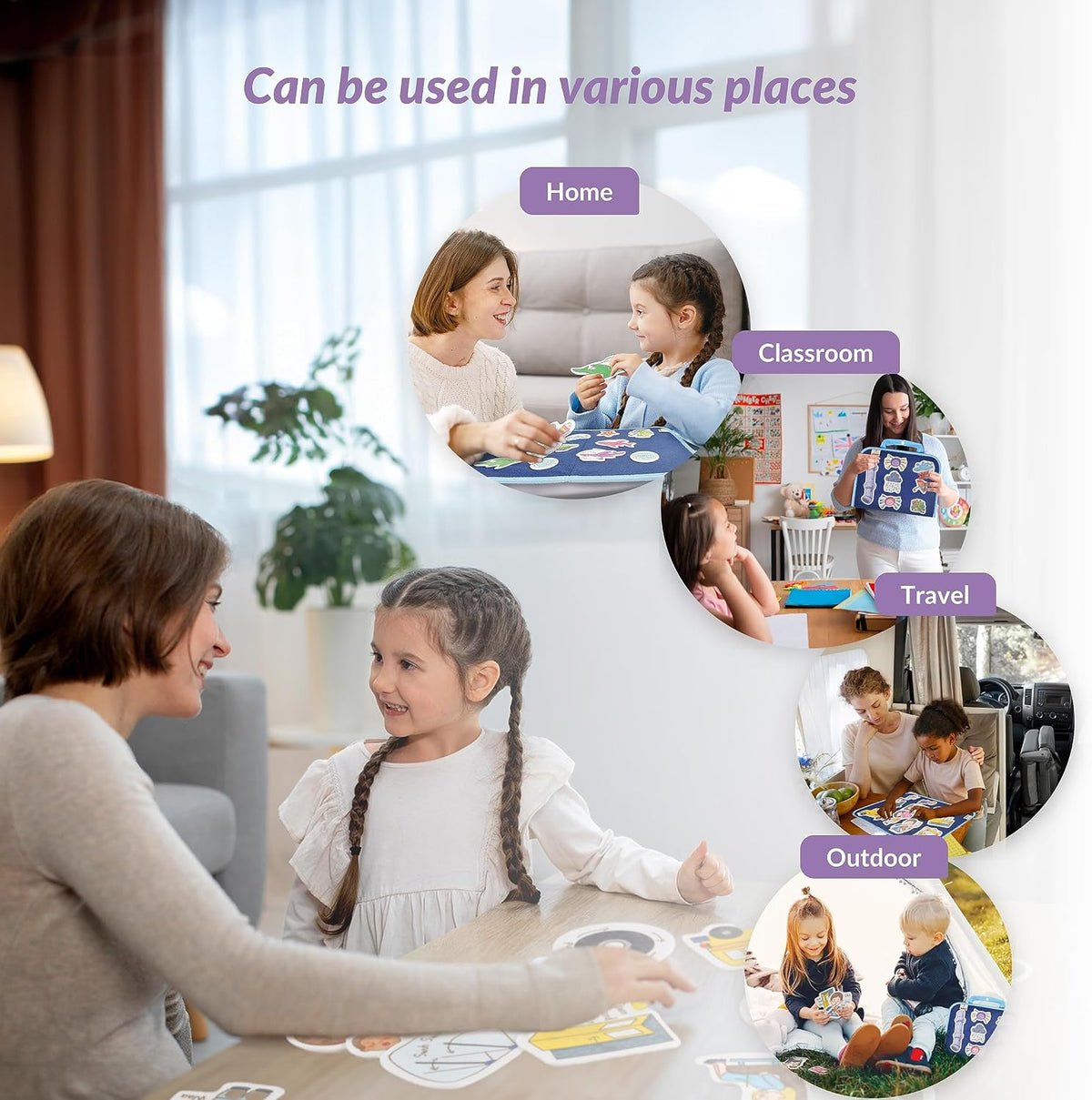 CHEFAN Felt Board for Toddlers, Felt Story Board - Wheels on the Bus - image 4