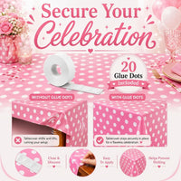 Stone Wall Table Covers, 54"x108" XL, Medieval Party Decorations - Pink Polka Dot (Pack of 3) - image 3