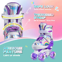 SHDSL pink rainbow light up adjustable roller skates for girls - view 22