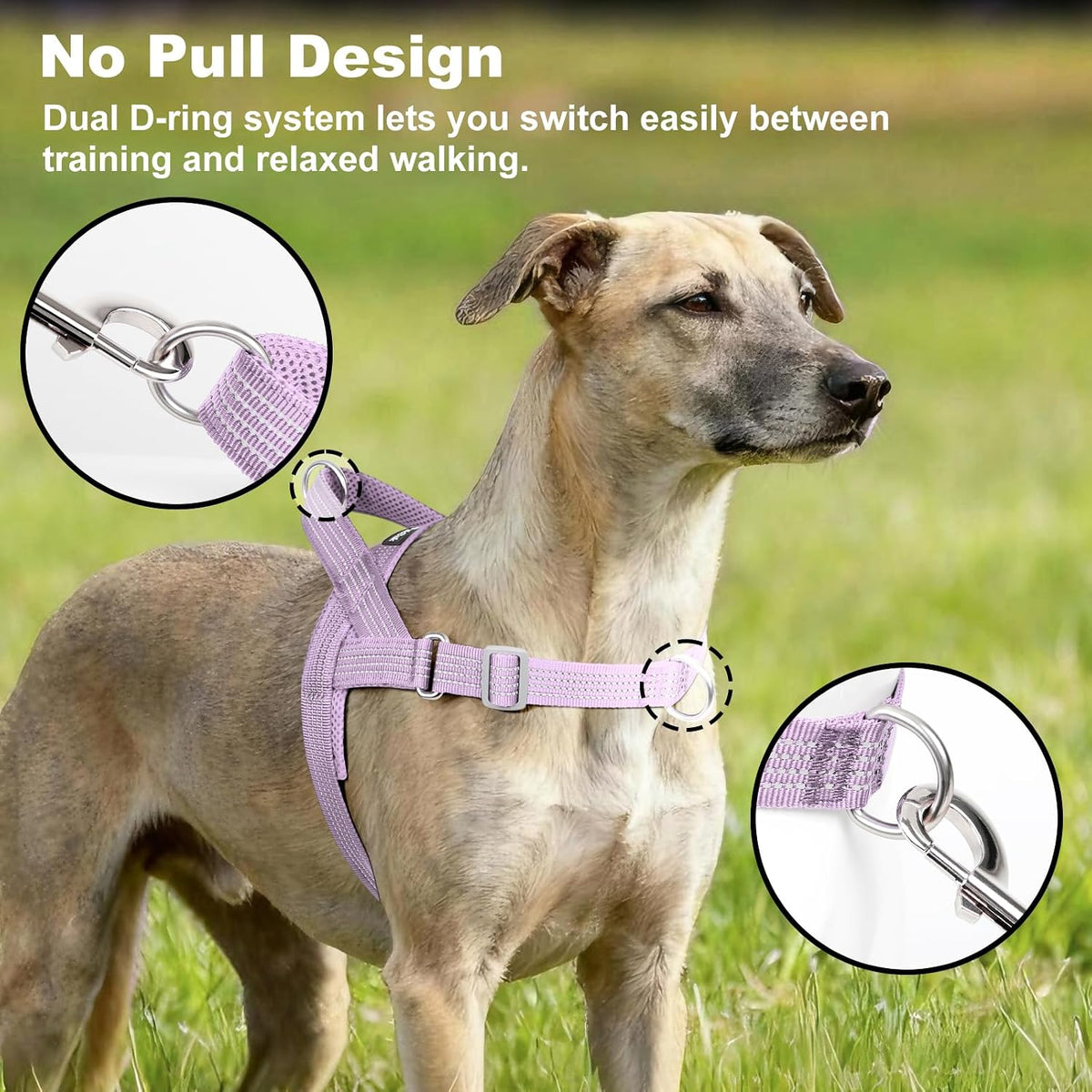 No Pull Dog Harness with Handle - Purple / L - image 2