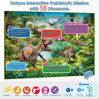 Qiaojoy Bilingual Interactive World Map for Kids Learning Educational - World Map & Dinosaur Poster - image 3