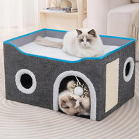 Loyareal Cat Houses for Indoor Cats - L / Light Grey