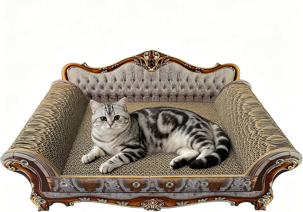 Luxury Cardboard Cat Scratcher Sofa Bed - Retro Baroque