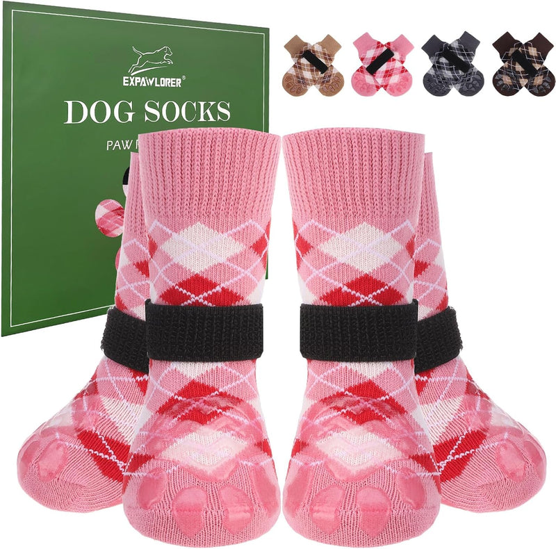 EXPAWLORER Dog Socks to Prevent Licking Paws - Small / Pink