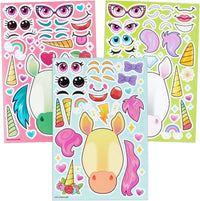 JOYIN 36 Sheets 9"x6" Make a face Stickers for Kids - Neo Unicorn - image 4
