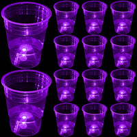mishunyus 24-pack purple LED glow party cups, 16 oz plastic - view 6