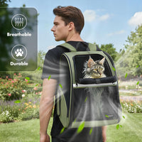 Cat Backpack Carrier for Small Dogs and Medium cat Puppy Kitten Bunny - DarkGreen / 13.7"L x 12.0"W x 18.0"H - image 3