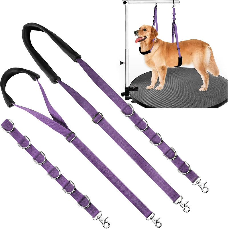Dog Grooming Belly Strap - Dog Grooming Loops for Table Arm Extender with Clamp Extension Loop - Purple