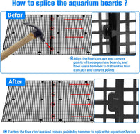 Adjustable Platic Grip Panel Aquarium Fish Tank Divider Filter Bottom - 8pcs 11.8X5.9 Inch with 0.15 Inch hole / Black - image 4