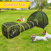 Outdoor Cat Enclosures for Indoor, Portable Mesh Tent - 3PC Cat Tent with Tunnel - image 4
