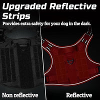 rabbitgoo Tactical Dog Harness Medium Sized Dog, No Pull Military Service Vest with Handle & Molle, Easy Control for Training Walking, Adjustable Reflective Straps, Red, M