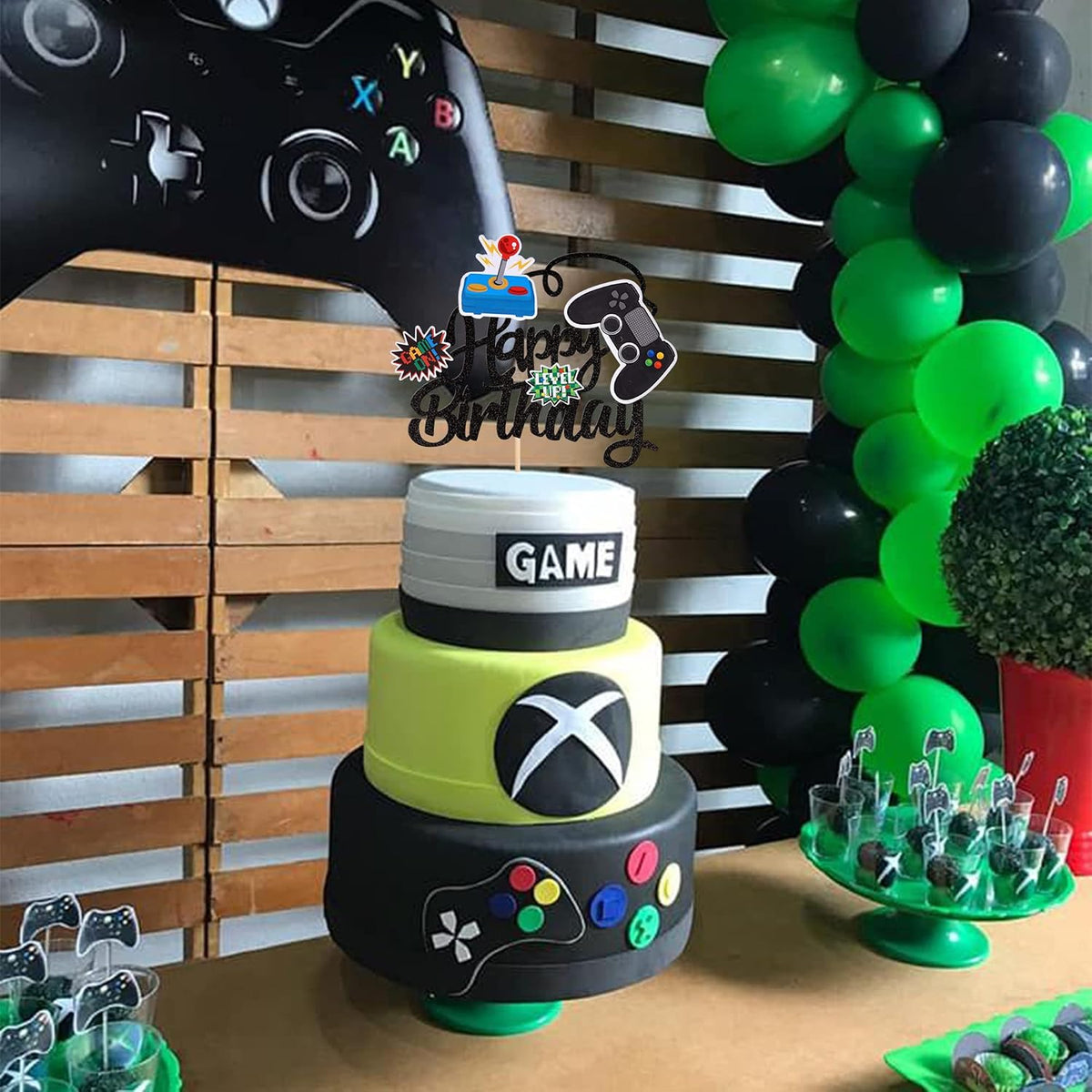 ZHUOWEISM 36 video game cupcake toppers with game controller designs - view 8