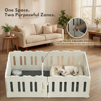 Dog Playpen with Divider & Washable Floor Pad - White / 6-Panel Complete Space – Divider + Washable Pad Included / 24"H - image 4