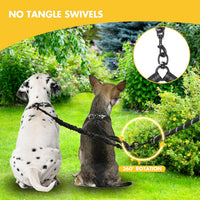 BAOBOTE double dog leash with coupler, swivel and reflective stitching - view 2