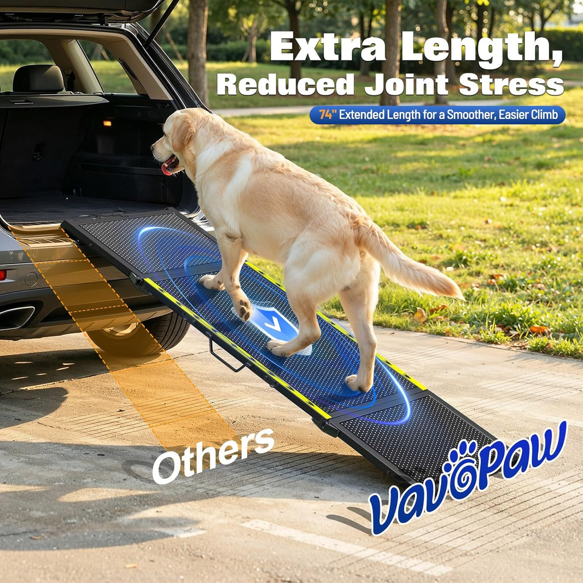 74"L x 20"W Extra Wide Dog Ramp for Car - image 3