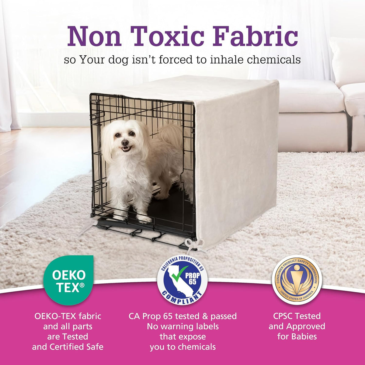Pet Dreams Dog Crate Cover, Khaki, XX Large, 48" – Essentials for Dogs - Graphite Grey / 48.0"L x 30.0"W x 33.0"H - image 4