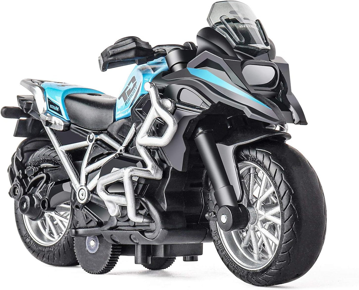 MING YING blue diecast motorcycle toy with sound and light - view 3