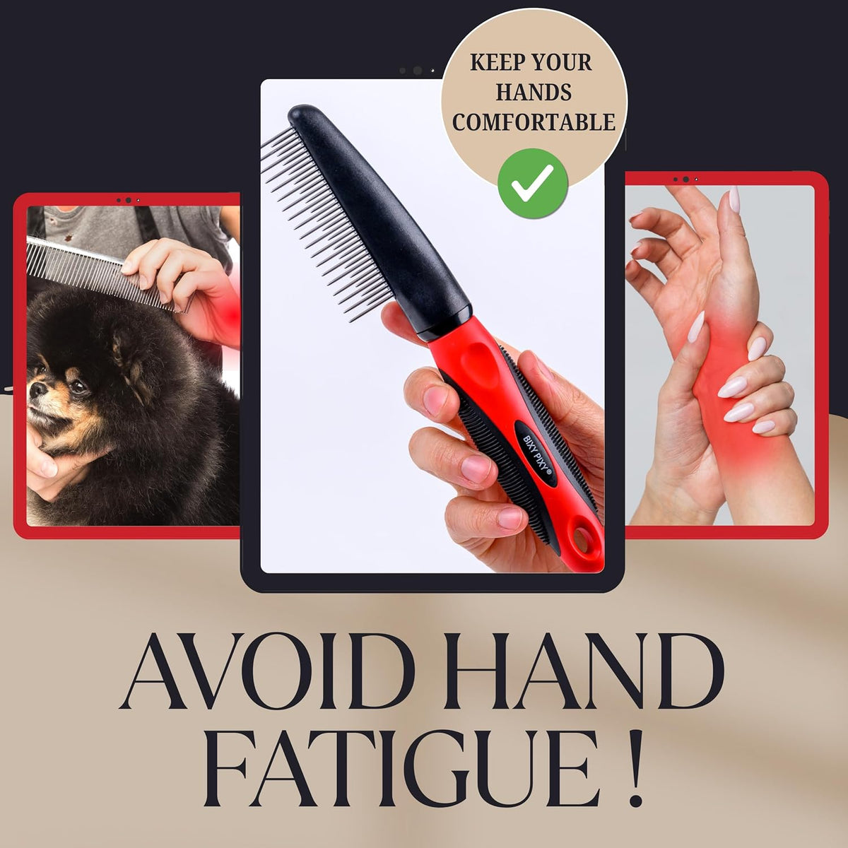 Poodle Comb with Rotating Teeth - Rotating Comb - image 2