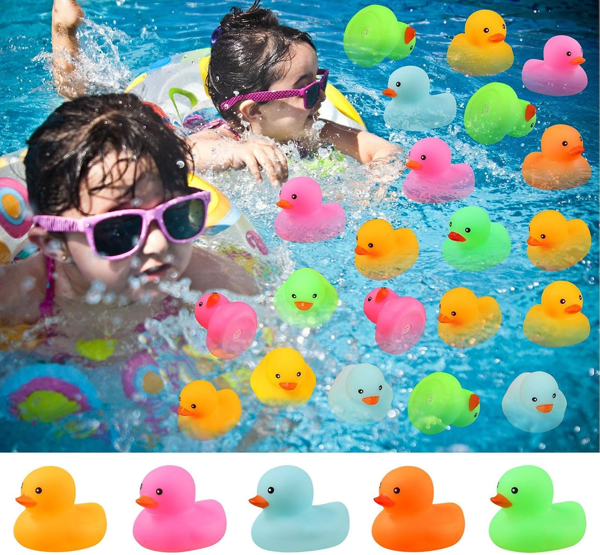 50pcs Mini Rubber Ducks Bath Toys - 100 - image 3