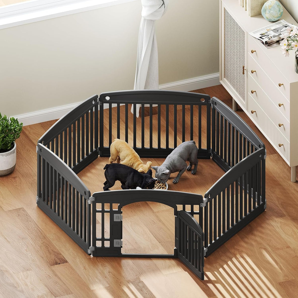 DUMOS Plastic Dog Playpen - White / 6P / 24 Inch - image 2